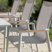 Bramblecrest Sofia Rectangle Table with 8 Armchairs, Parasol & Base Set - Grey