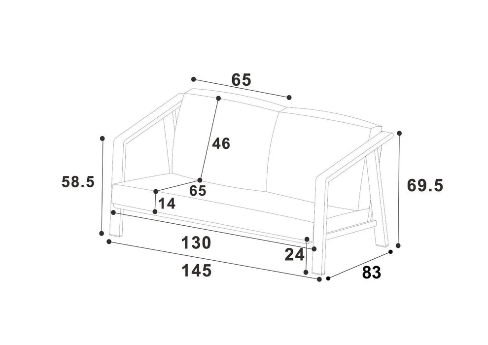 Hartman Alora 2 Seater Lounge Set in Sage Green