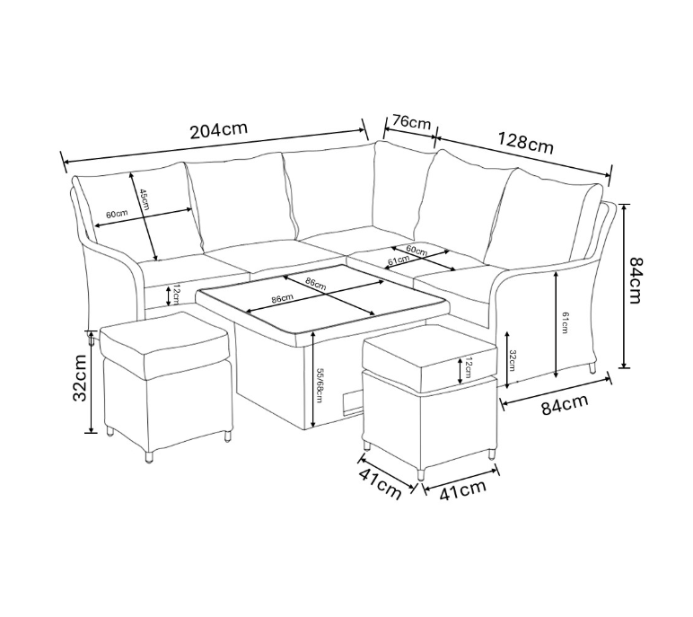 Hartman Eton Square Casual Dining Set in Beech