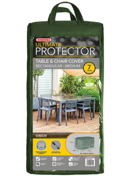 Bosmere Ultimate Protector Rectangular Patio Set Cover 6 Seat M in Green