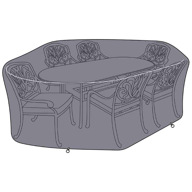 Hartman Protective Cover for 6 / 8 Seat Oval Dining Set - Fits 6 Seat Amalfi / Capri / Avebury / Highgrove and 8 Seat - Berkeley / Buxton