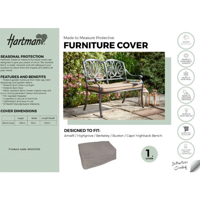 Hartman Capri 2 Seat High Back bench in Bronze