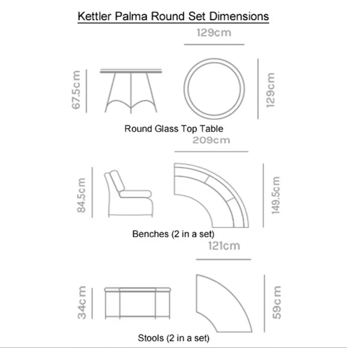 Kettler Palma Round Sofa Set in Oyster