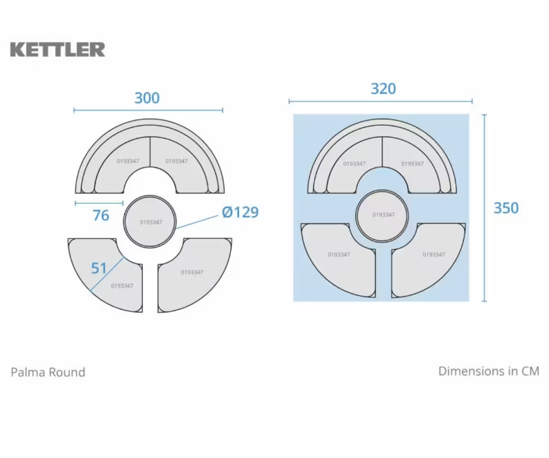 Kettler Palma Round Sofa Set in Oyster