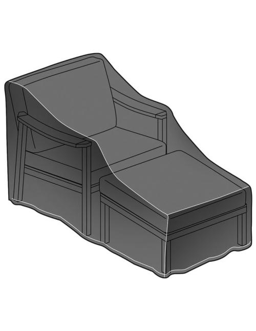 Kettler Elba Relaxer with Footstool Protective Cover in Grey