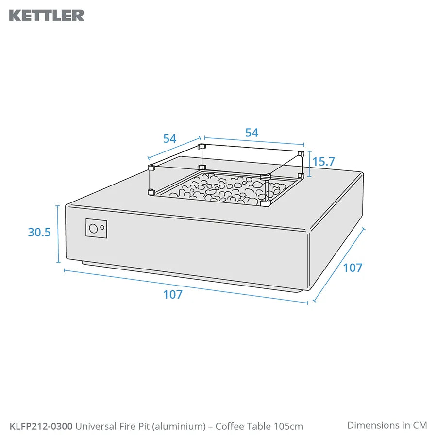 Kettler Kalos Universal Fire Pit Coffee Table 105cm