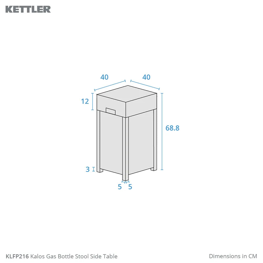 Kettler Kalos Gas Bottle Stool / Side Table Grey