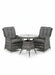 Mid Ulster Garden Centre Bali 2-seat bistro set with grey synthetic rattan chairs and a round glass-top table.