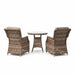 Mid Ulster Garden Centre Hampton 2 seat bistro set in light brown synthetic rattan with round glass top table