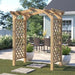 Mid Ulster Garden Centre Venus Arch garden structure with curved roof and diamond trellis sides in natural softwood