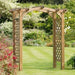 Mid Ulster Garden Centre Zest Venus Arch wooden garden arch with diamond trellis side panels in a lush green garden