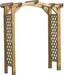 Mid Ulster Garden Centre Zest Venus Arch garden structure with a curved roof and diamond trellis side panels.
