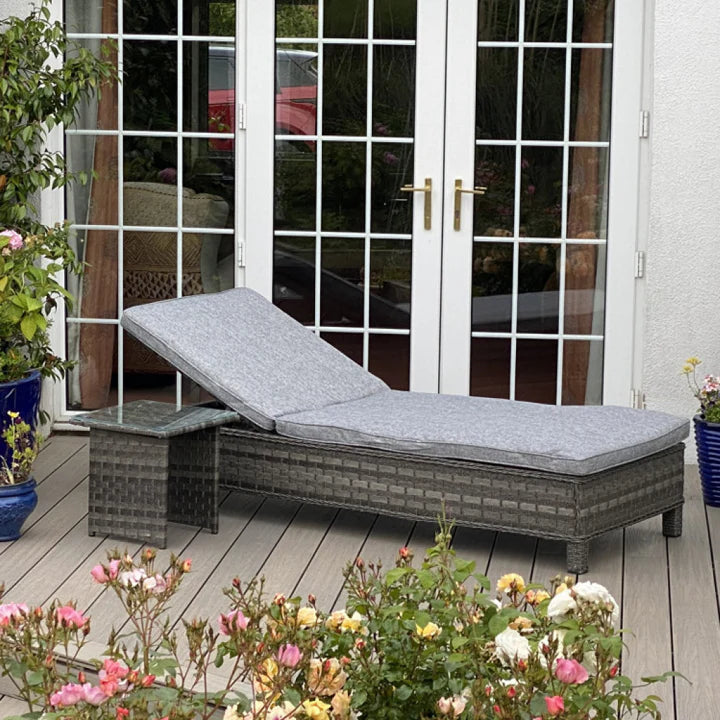 Amalfi Sun Lounger Bed with Side Table