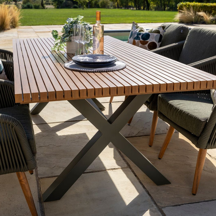 Hartman Eden 6 Seater Dining Set In Juniper Green 