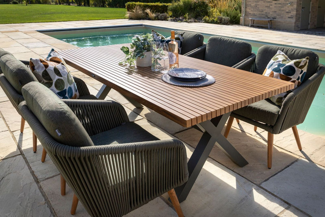 Hartman Eden 6 Seater Dining Set In Juniper Green 