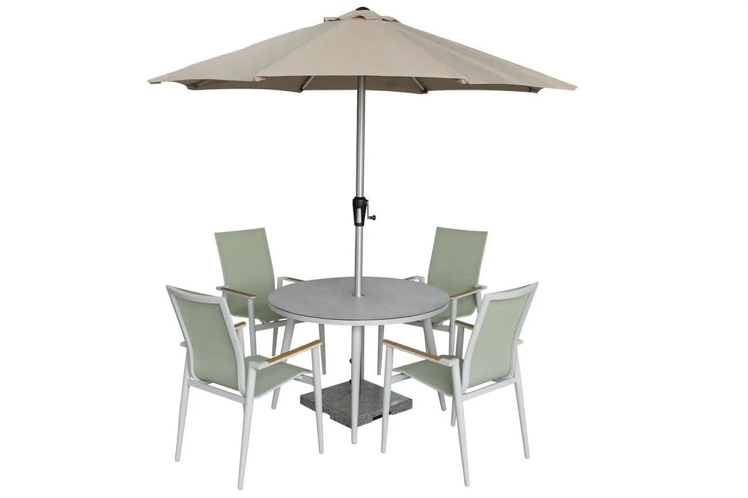Bramblecrest Sofia 4 Seater Complete Dining Set in Green