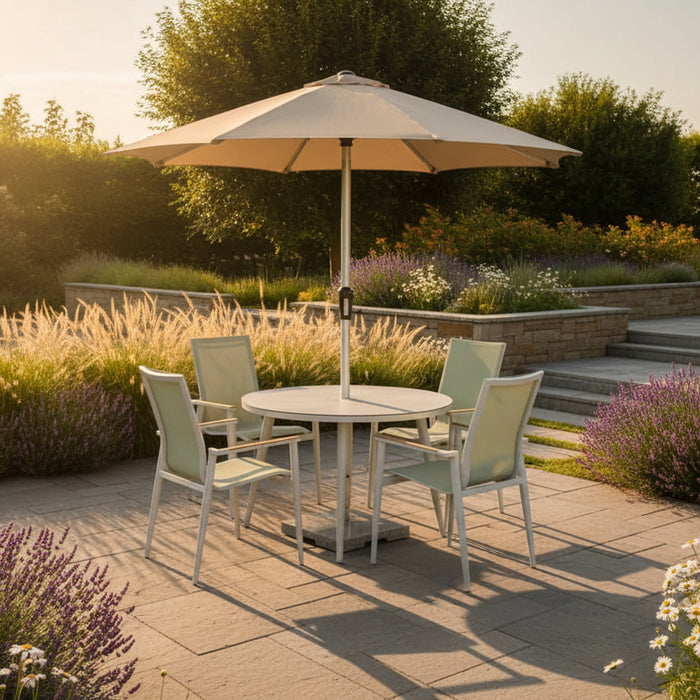 Bramblecrest Sofia 4 Seater Complete Dining Set in Green