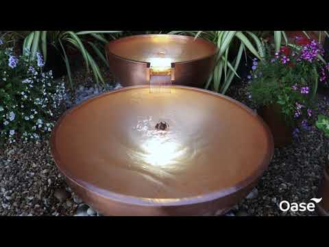 Oase Copper Bowl Water Feature Round 60 with 4 spillways