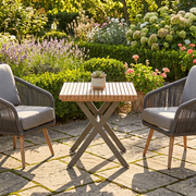 Hartman Silva Bistro Set in Nickel / Chai