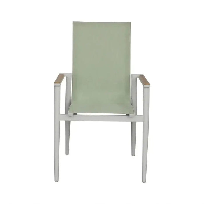 Bramblecrest Sofia Round Bistro Set in Green Stacking Armchairs