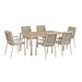Bramblecrest Zurich 6 Seat Dining Set in Mocha with Rectangular Table, 3m Parasol & Base