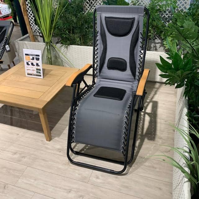 Mercer Garden Furniture Premium Zero Gravity Chair in Grey