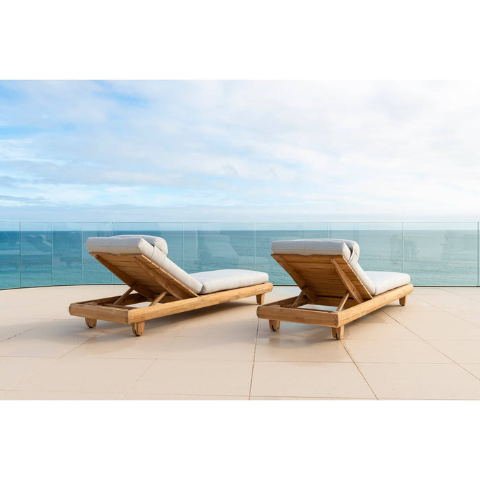 Sorrento Pair of Adjustable Wooden Sunloungers (2 Colour Options)