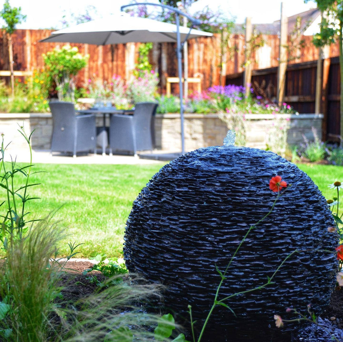 Slate Ball Water Feature with Complete Kit (Sizes 400mm up to 900mm)