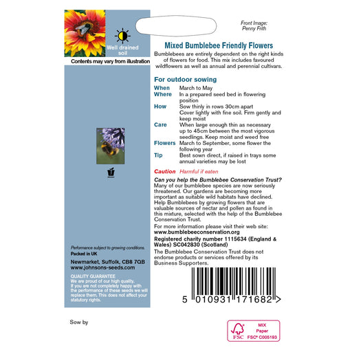 Flowers Mixed Climbing Annuals Packet Back