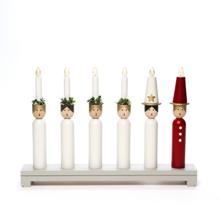 8 Bulb Wooden Candlestick