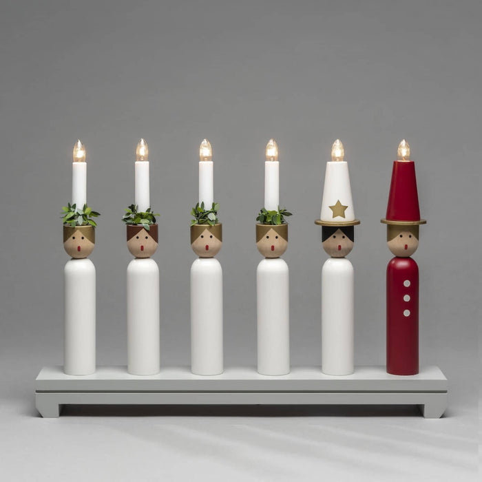 6 Bulb Wooden Candlestick