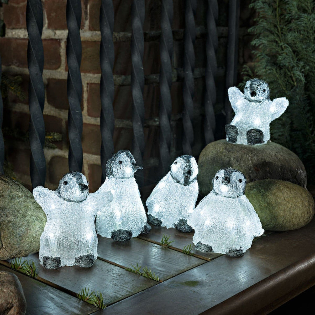 6 Piece Acrylic Penguin Light Set 12.5cm