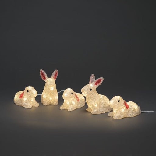 5 Piece Acrylic Rabbits Light Set 15cm