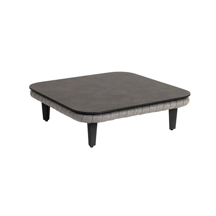 Cordial Luxe Light Grey Garden Corner Sofa Set with Coffee Table (Dark Grey Cushions)