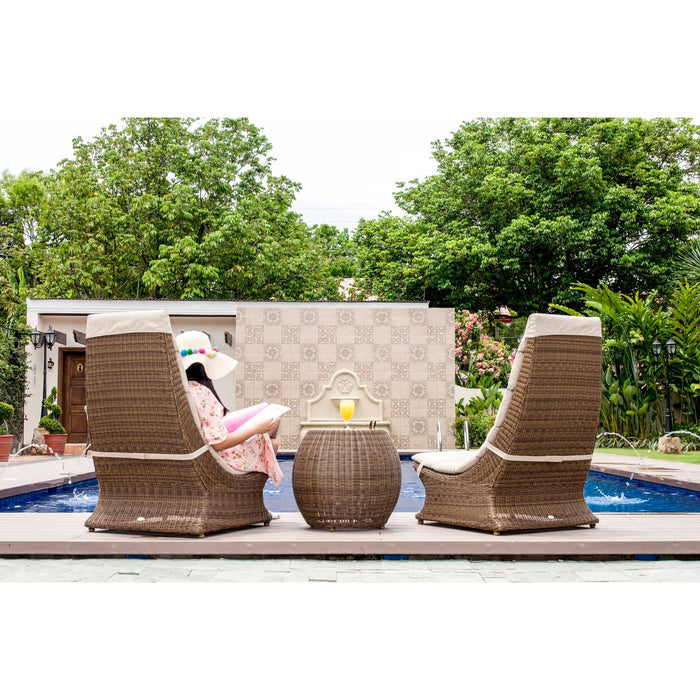 San Marino Lazy Garden Table Chair Set with Side Table