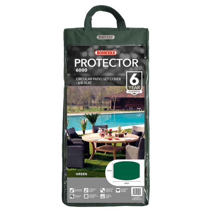 Bosmere Garden Furniture Accessories Bosmere Protector 6000 Circular Patio Set Cover - 6/8 Seat - Dark Green - C523