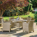 Kettler Garden Furniture Kettler Palma Dining Round Rattan Table And Chairs 4 Seat Set in Oyster