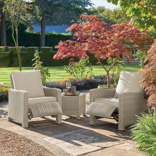 Kettler Garden Furniture Kettler Palma Duo Relaxer Set in Oyster with Stone Cushions