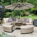 Kettler Garden Furniture Kettler Palma Casual Dining Round Rattan Table And Chairs 8 Seat Set in Oyster