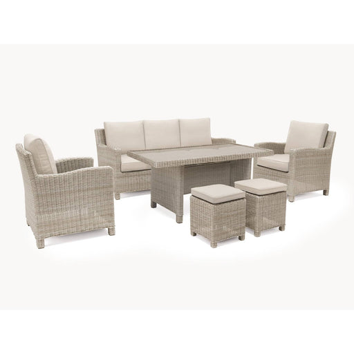 Kettler Garden Furniture Kettler Palma Sofa Set With Glass Top Table in Oyster