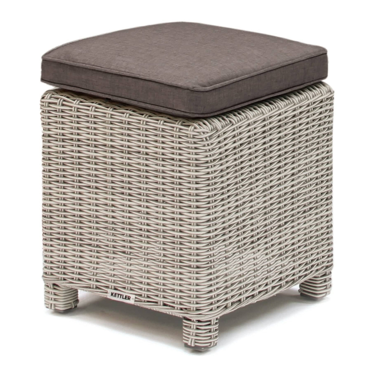 Kettler Garden Furniture Kettler Palma Wicker Stool In White Wash