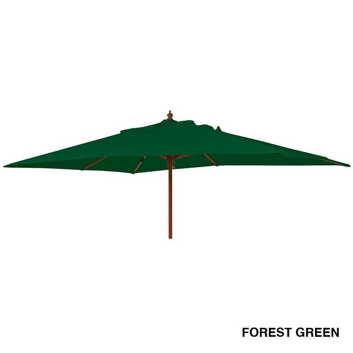 Alexander Rose Garden Furniture Accessories Forest Green / No Alexander Rose Hardwood Rectangular Parasol with Pulley 2m x 3m (various colours)