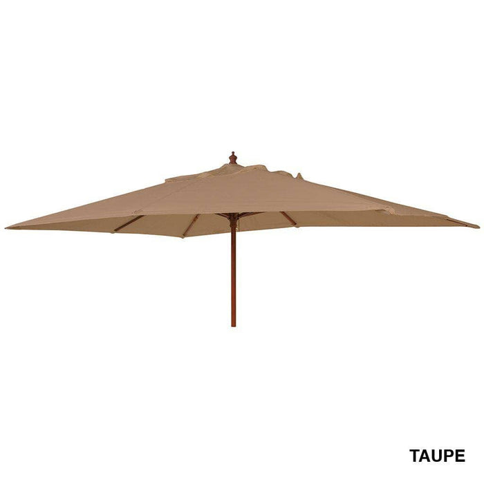 Alexander Rose Garden Furniture Accessories Taupe / No Alexander Rose Hardwood Rectangular Parasol with Pulley 2m x 3m (various colours)