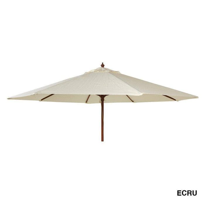 Alexander Rose Garden Furniture Accessories Ecru / No Alexander Rose Hardwood Round Parasol Umbrella with Pulley 2.7m Dia
