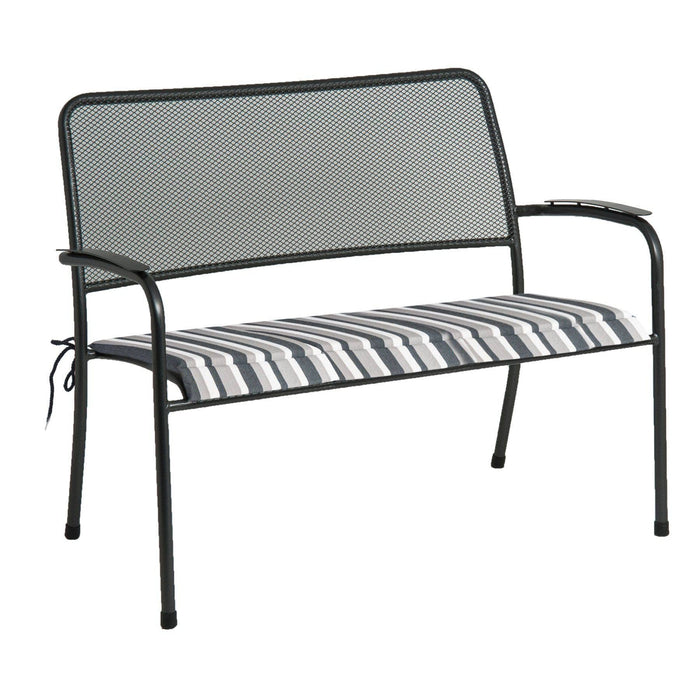 Alexander Rose Portofino Bench Charcoal Stripe Seat Pad 7956