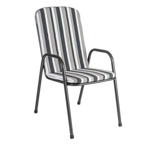 Alexander Rose Garden Furniture Accessories Charcoal Grey Stripe Alexander Rose - Portofino High Back Chair Cushion