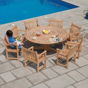 Alexander Rose Garden Furniture Alexander Rose Roble Bengal Round 8 Seater Set - Broadfield Armchairs