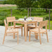 Alexander Rose Garden Furniture Alexander Rose Roble Wooden Square Garden Table with 4 Stacking Armchairs