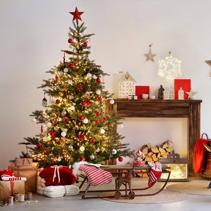 Kaemingk Everlands Grandis Fir Christmas Tree 180cm / 6ft Decorated Tree Version Two