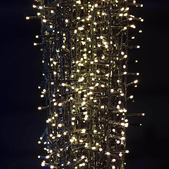Kaemingk Lumineo Christmas lighting Lumineo LED Twinkle Compact Lights - Warm White / Green Cable (1500 lights)